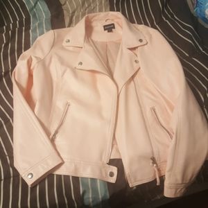Baby pink leather jacket